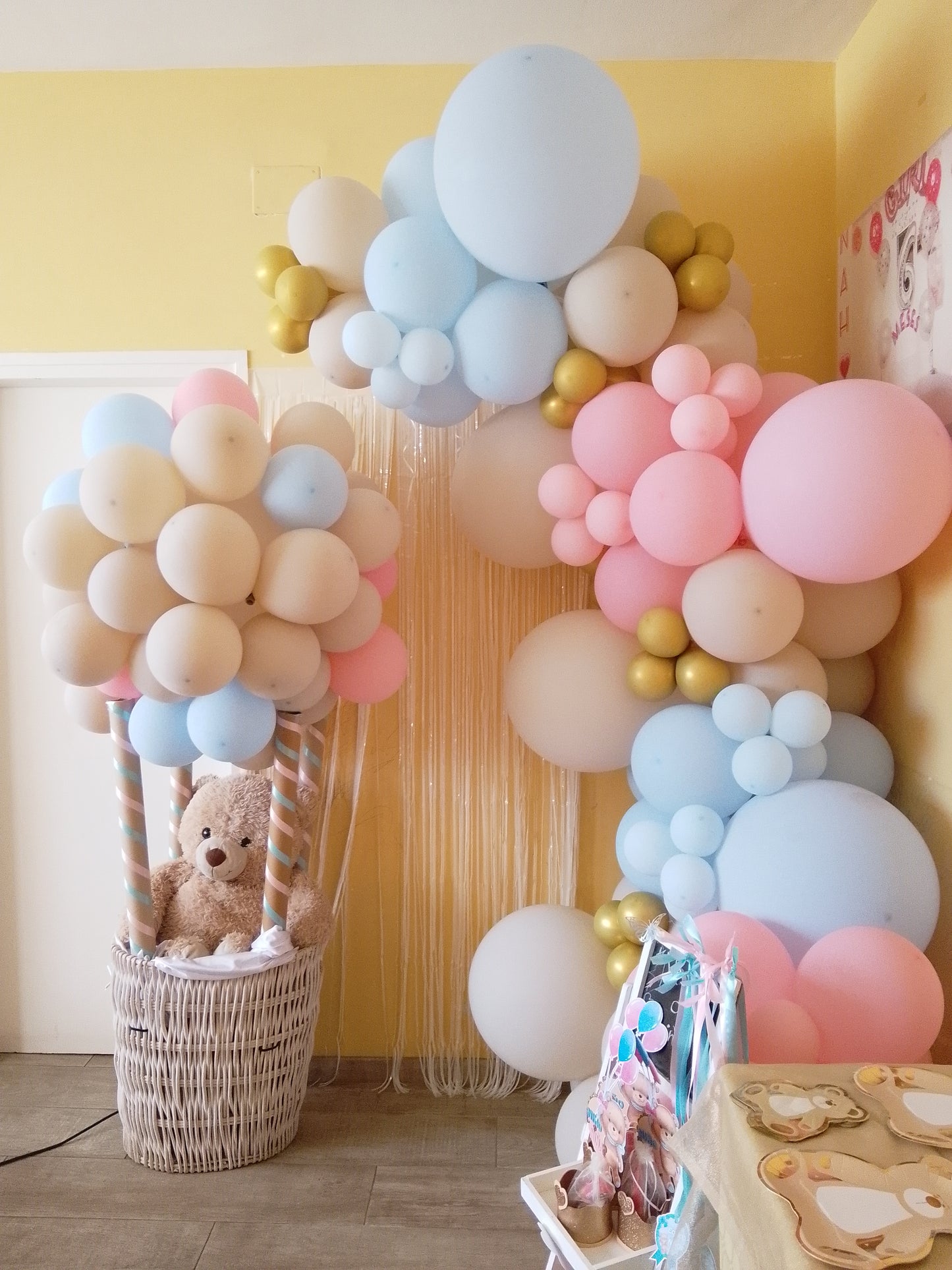 Decoración con Globos Osito Baby Shower/Revelación de sexo