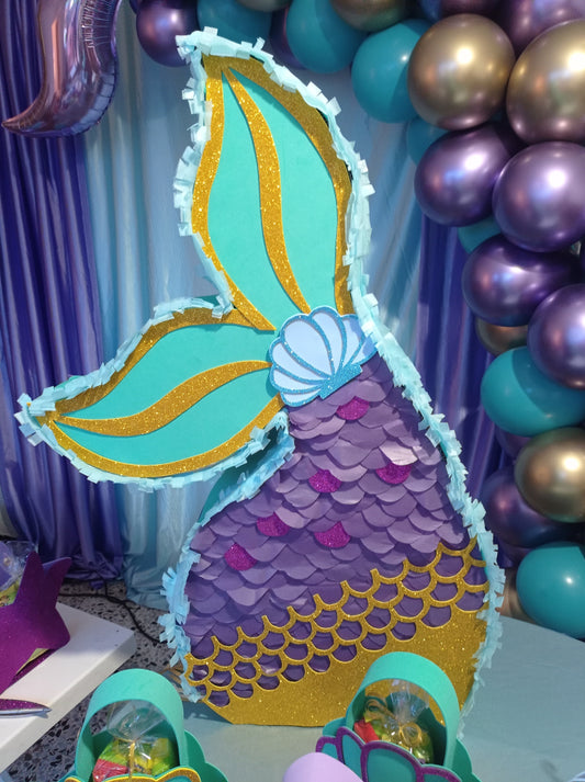 Piñata XXL Cola de Sirena para cumpleaños