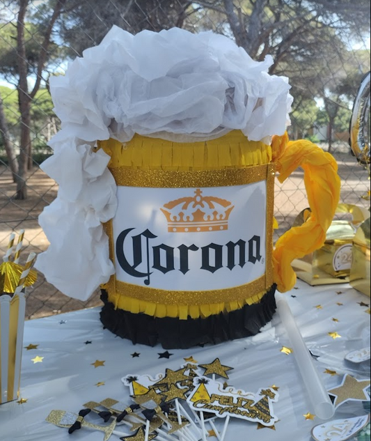 Piñata jarra de cerveza coronita para cumple adultos