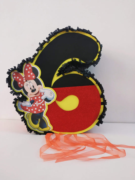 Piñata Numero 6 Minnie Mouse