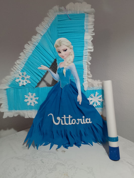 Piñata XXL numero 4 Elsa Frozen Personalizada